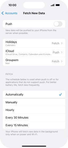 If you turn off the function, press the required setting.