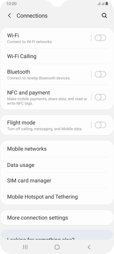 Press Mobile networks.