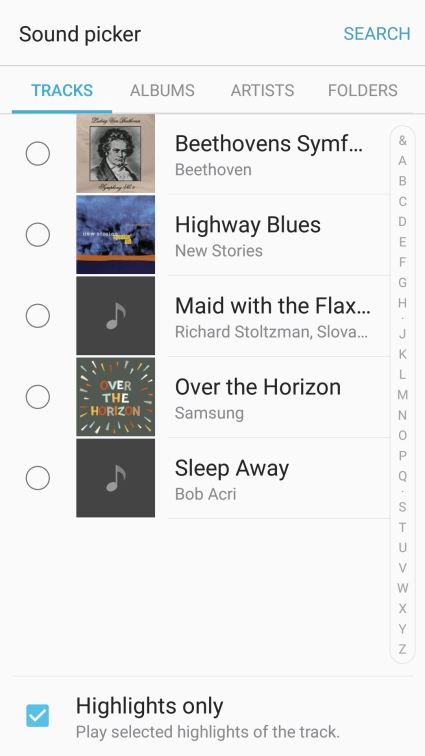 Press the required ring tones to hear them.