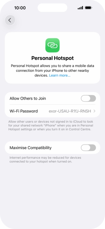 Press Wi-Fi Password and key in the required password.