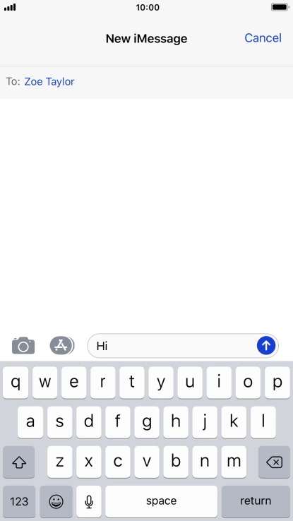 Press the send icon.