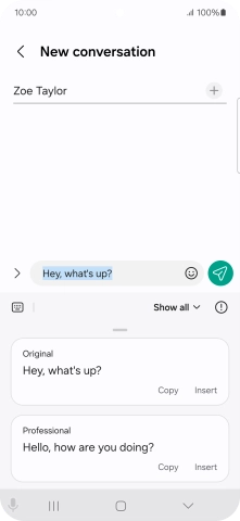 Press the drop down list.