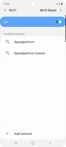 Press the required Wi-Fi network.