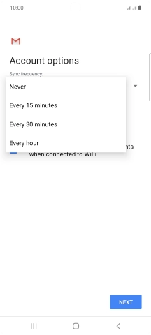 Press the required setting.