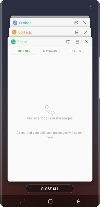 To end one running application, slide your finger right on the required application. To end one running application, slide your finger right on the required application.