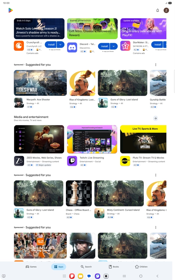 Press the profile icon.