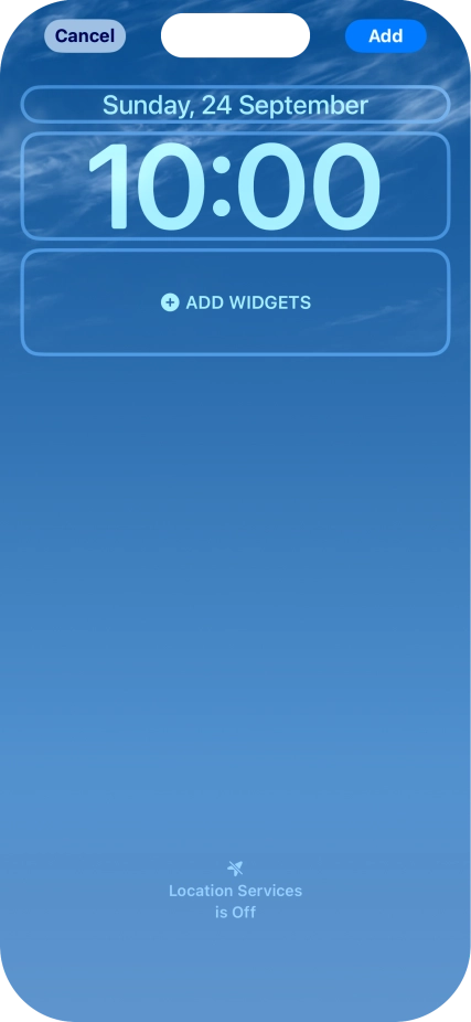To customise the way the lock screen date is displayed, press the date widget and follow the instructions on the screen to select the required widget display mode.