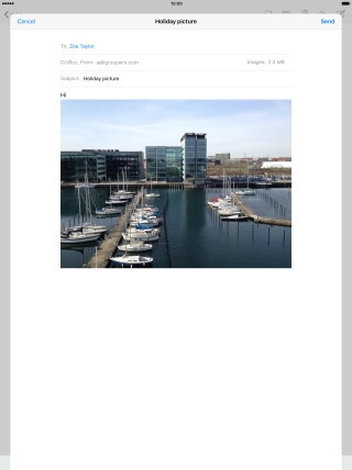 Press Send when you've finished your email message.