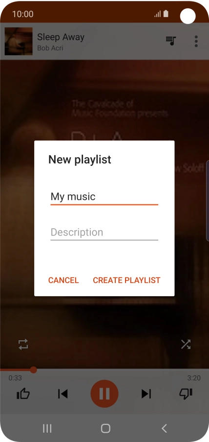 Key in a name for the playlist and press CREATE PLAYLIST.