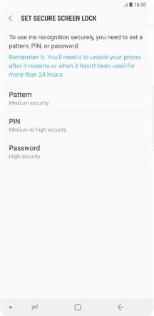Press the required setting and follow the instructions on the screen to create an additional phone lock code.