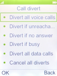 Select Cancel all diverts. Select Cancel all diverts.