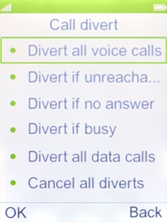 Select Cancel all diverts. Select Cancel all diverts.