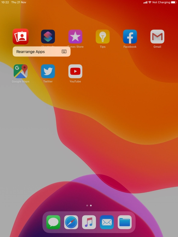 Press Rearrange Apps.