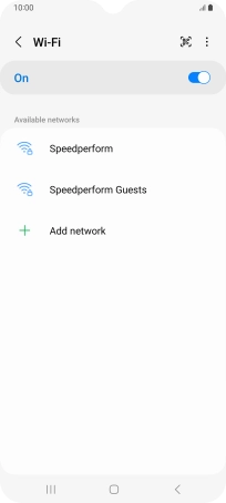 Press the required Wi-Fi network.