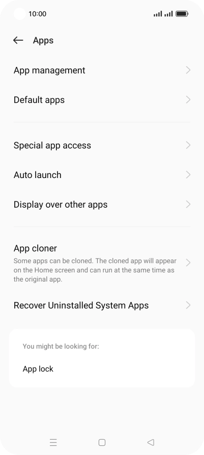 Press App management.