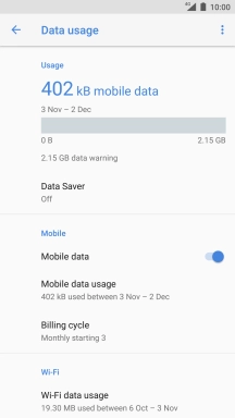 The total data usage is displayed.