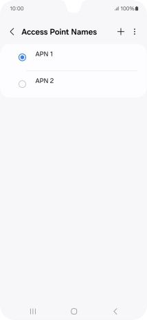 Press the field next to the data connection to activate it.