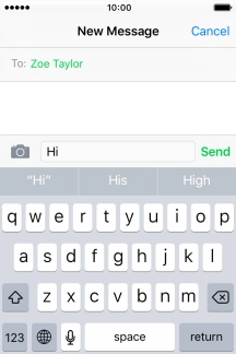 Press Send when you've written your text message.