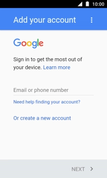 If you don t have a Google account, press Or create a new account and follow the instructions on the screen to create an account.