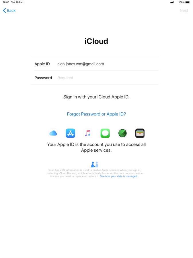 Press the field next to 