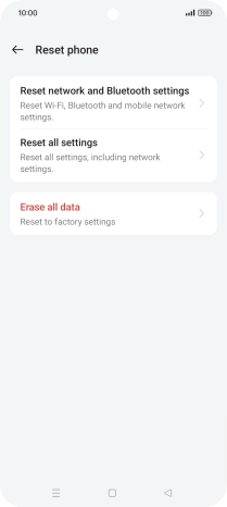 Press Reset network and Bluetooth settings.