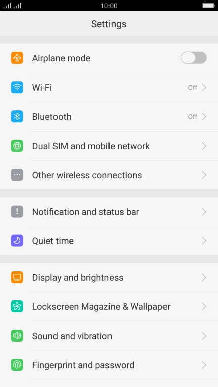 Press Dual SIM and mobile network.