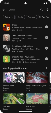 Press the required app.