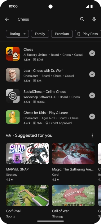 Press the required app.