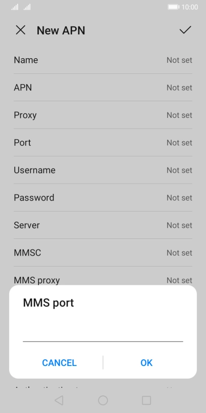 Key in 8080 and press OK.