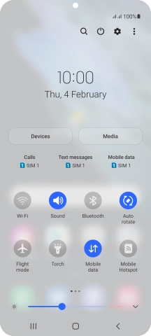 Press the settings icon.