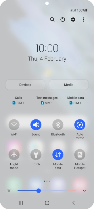 Press the settings icon.