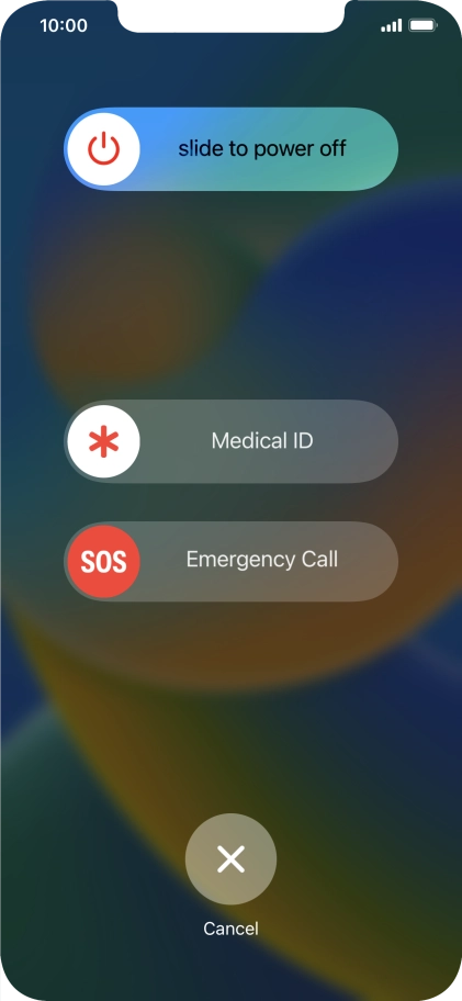 Press and drag the power off icon right.