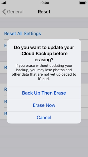 Press the required setting. Press the required setting.