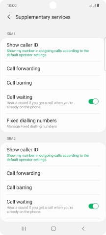 Press Call forwarding.