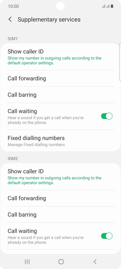Press Call forwarding.