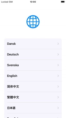 Press the required language.