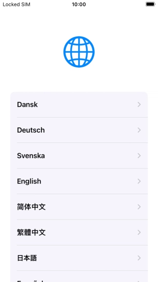Press the required language.