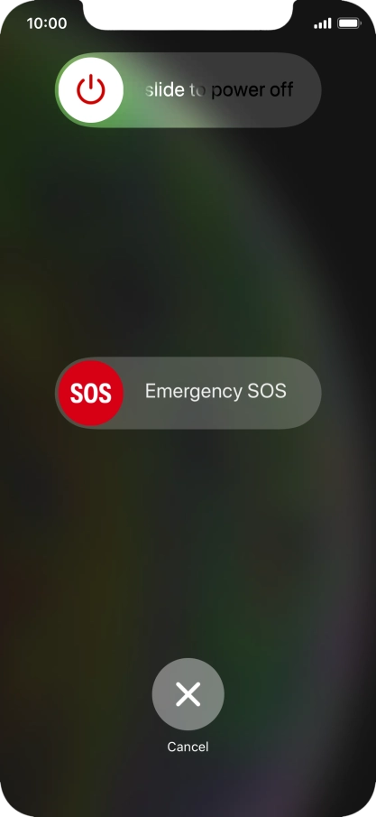 Press and drag the power off icon right.