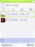 Select the required audio file. Select the required audio file.