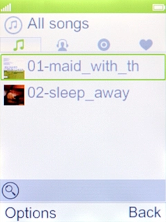 Select the required audio file. Select the required audio file.