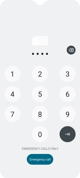 If your SIM is locked, key in your PIN and press arrow right.
