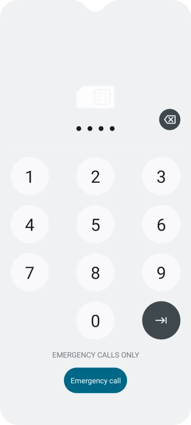 If your SIM is locked, key in your PIN and press arrow right.