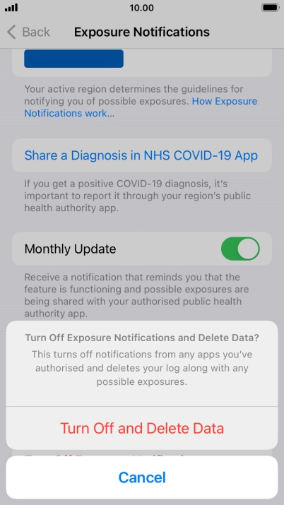 Press Turn Off and Delete Data.