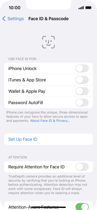 Press Set Up Face ID.