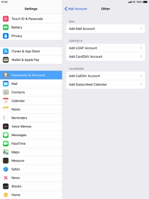 Press Add Mail Account. Press Add Mail Account.