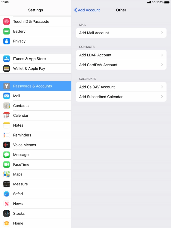 Press Add Mail Account. Press Add Mail Account.