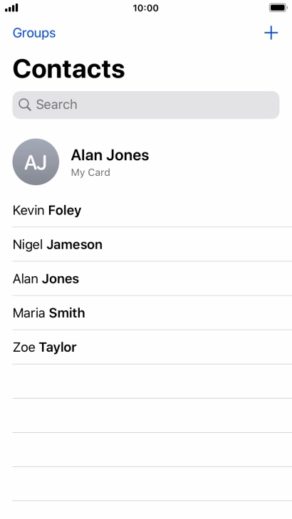 Press the new contact icon. Press the new contact icon.