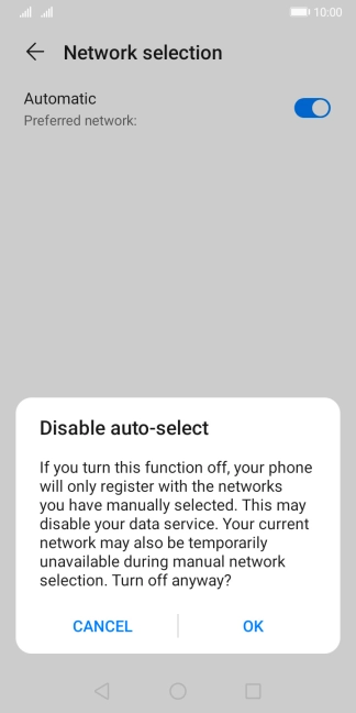 Press OK and your phone will search for networks.