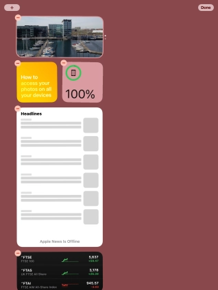 Press and hold the required widget until a pop-up menu is displayed.