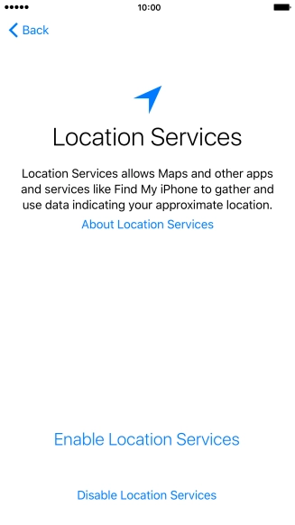 Press Enable Location Services to turn on the function.